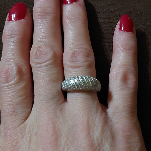 Genuine Diamonds in Sterling Silver Ring Size 5! 💍 - Picture 9 of 9